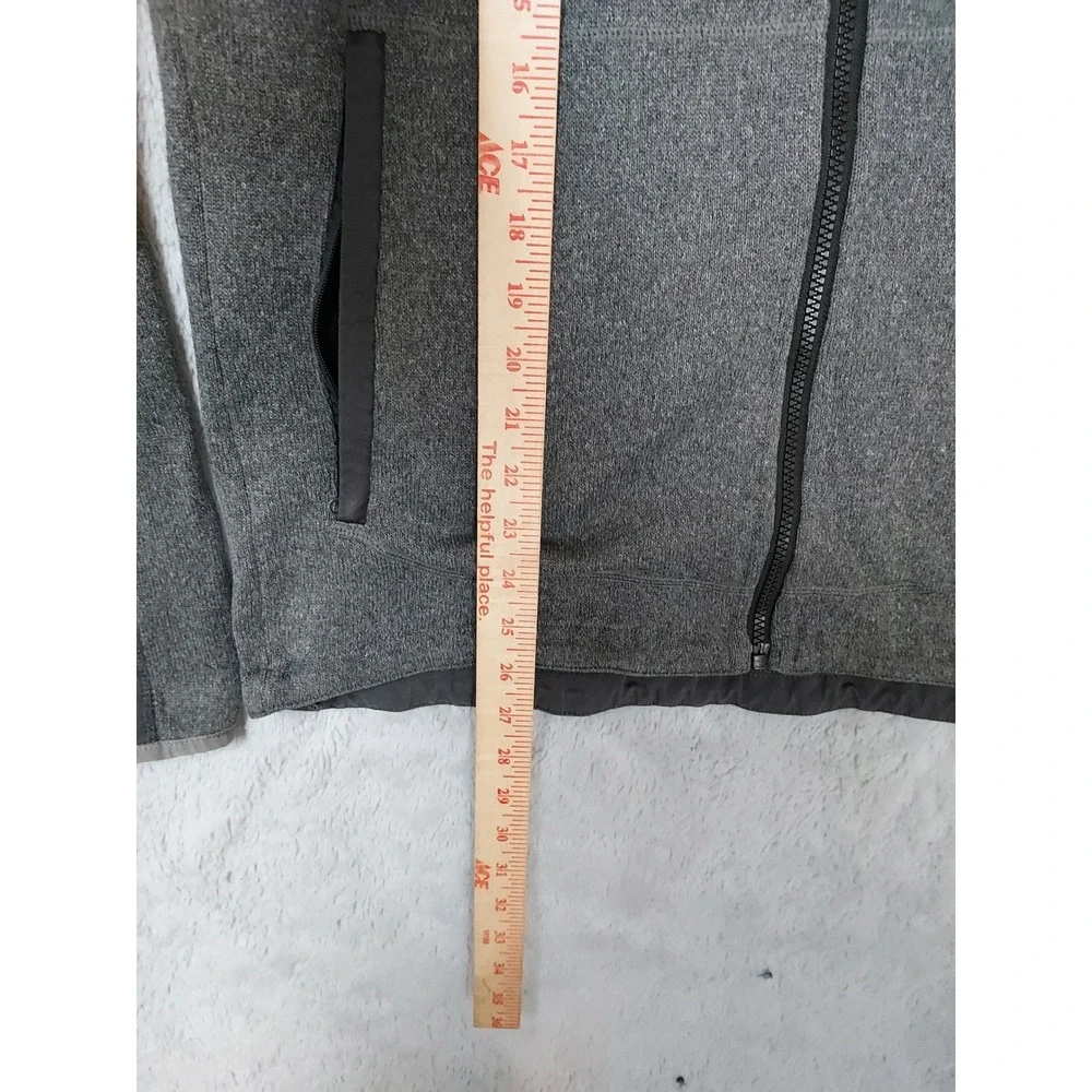 Fjallraven Hoodie Mens Medium Full Zip Ovike Fleece Jacket Gray Drawstring READ